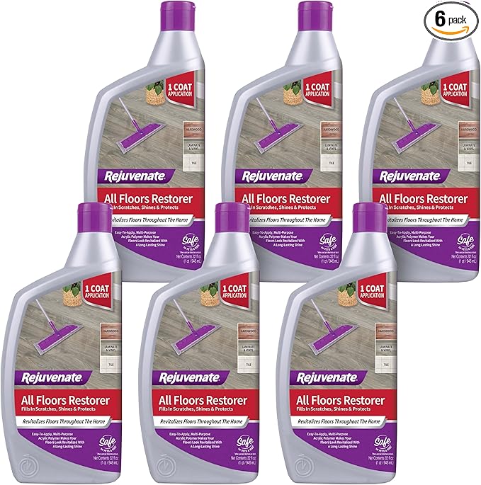 Rejuvenate All Floors Restorer Fills Scratches, Shines And Protects All Floor Types, Including Hardwood, Laminate, Vinyl And Tile, 32 Ounces, 6 Pack