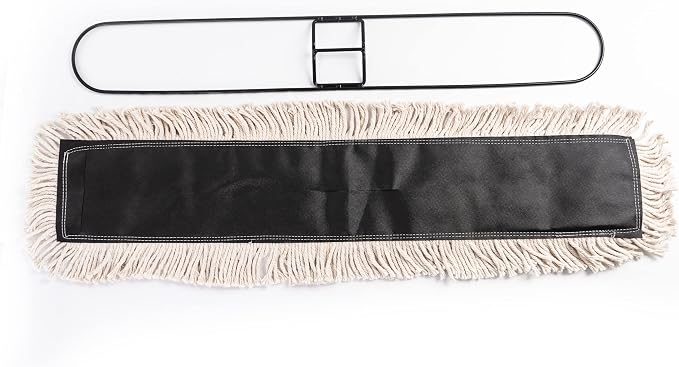 Matthew Cleaning 24'' High Strength Disposable Dust Mop Cotton Cut-end Yarn Mop Replacement Heads for Residential & Commercial Fit Standard Dust Mop Frames, Hardwood, Laminate, Concrete Floors 12Pack