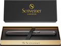 Scriveiner Gun-Metal Rollerball Pen - Stunning Luxury Pen, Schmidt Ink Refill, Best Roller Ball Gift Set for Men & Women, Professional, Executive Office, Nice Pens