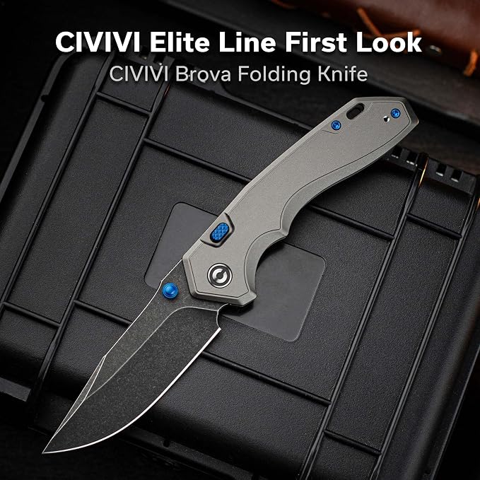 CIVIVI Elite Brova Folding Pocket Knife, 3.41" S35VN Blade, Top Liner Lock | Ergonomic Stylish Aluminum Handle, Reversible Clip, EDC Knife CE25093-1
