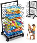 Art Drying Rack 0.138" Thickened Paint Drying Rack Concave Painting Racks with 4 Casters, 3lbs Load Capacity Wire Paint Drying Stand for Classroom Art Studios, Schools, Preschool