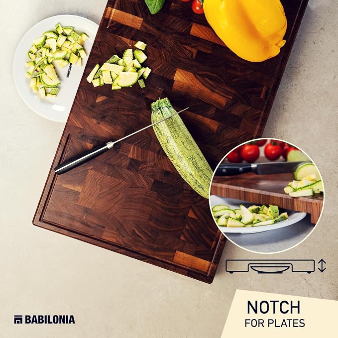 XXL American Black Walnut Wood Cutting Board, End Grain Butcher Block | Black Walnut Grown in USA - 25" x 15" (ExtraThick 1.7") Heavy Duty Hardwood Non Toxic Wooden Chopping Boards (Oil Included)