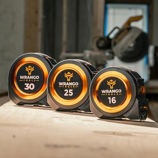 Tape Measure 25 FT - Measuring Tape Retractable - Oversized & Double-Sided Print - Blade Lock, Finger Brake - High Performance Nylon Coating, 10' Stand-Out - 13' Reach / 1-1/16" Blade