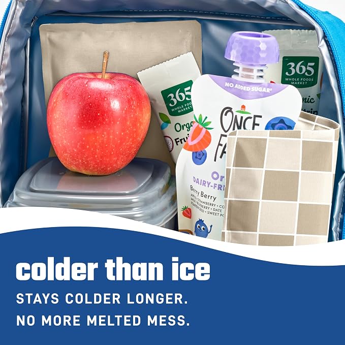 Fit & Fresh Cool Coolers 2 Pack Soft Ice for Lunch Bags, Flexible Stretch Nylon, Durable, Reusable Lunch Box Ice Packs, Soft Ice, Reusable Freezer Packs, Lunch Ice, Easy to Clean, Taupe Checkerboard