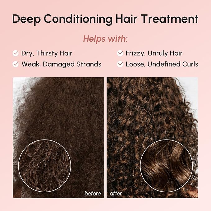 MAREE Deep Conditioning Hair Mask for Damaged Hair Treatment – Keratin Hair Care for Hydrating Growth Repair Moisturizing – Dry Curly Color Refreshing – 10 Fl Oz, Beige