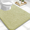 OLANLY Toilet Rugs U-Shaped 24x20, Extra Soft Absorbent Chenille Contour Bathroom Rugs for Toilet, Dry Quickly, Machine Washable, Non-Slip Bath Mat, Vanilla