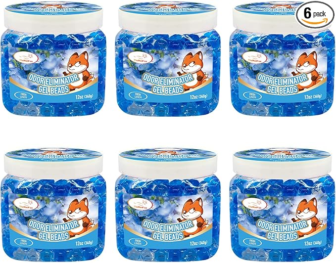 2 Pack Odor Eliminator Gel Beads, 12 oz, Scented Gel Air Freshener, Pet Odor Eliminator for Bathroom, Closet, Pet Area & RVs, Lasts 90 Days for Improved Home Fragrance, Fresh Linen