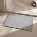 Triohero Bathroom Rugs Non Slip Washable, Super Absorbent Thin Bath Mat Small Quick Dry Low Pile Bathroom Rug, Light Grey 16"x24"