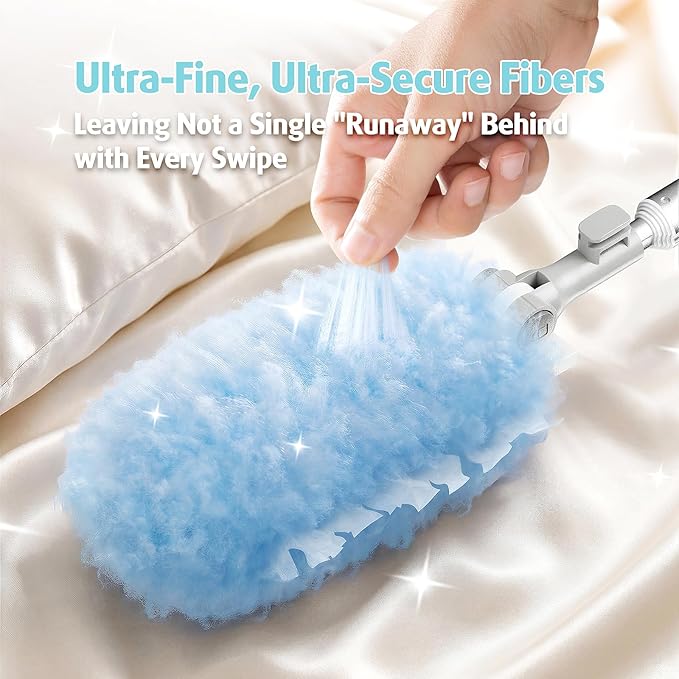 6ft Extendable Duster Handle with 40 Refills, Compatible with Swiffer Duster, Disposable Microfiber Dusting Pads for Home Cleaning, Ceiling, Fan, Window, Hard-to-Reach Areas