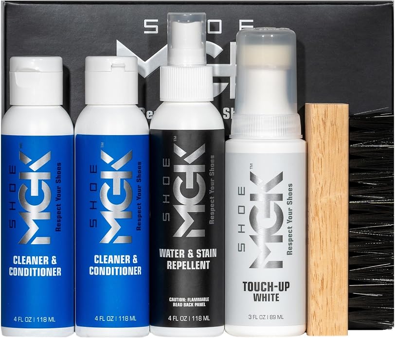 Shoe MGK MVP Shoe Cleaner Kit Shoe Cleaner & Conditioner, Water & Stain Repellent, White Touch Up & Brush