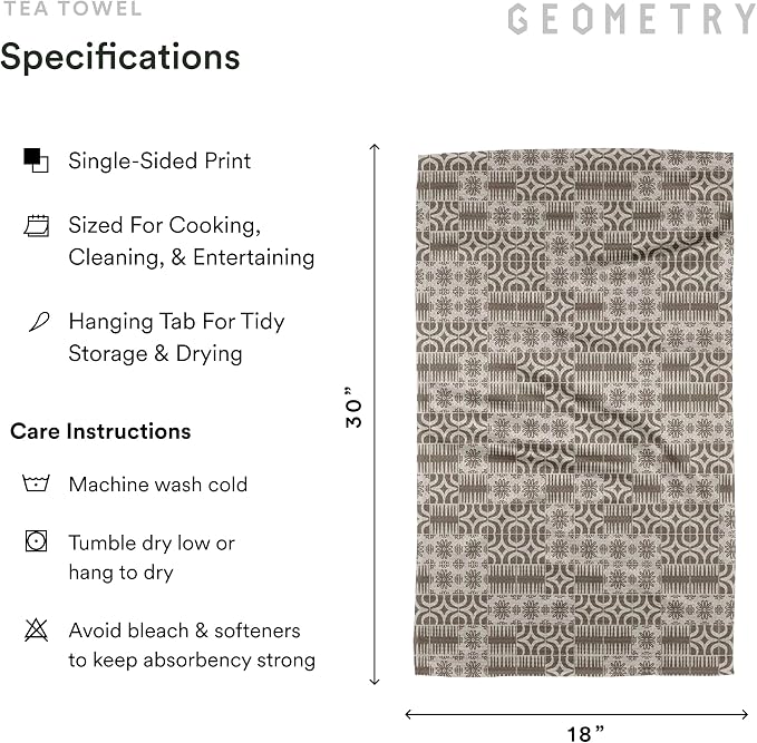 GEOMETRY Spring Kitchen Towels - Quick Dry Microfiber Cloth Spring & Summer Dish Towels for Kitchen Drying - Premium Quick Dry Towel - Sandy, 18" x 30" - 1-Pack