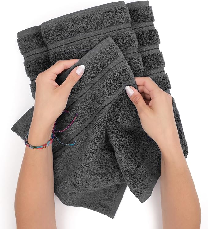 American Soft Linen 100% Cotton Luxury Turkish Towels, 6 Piece Towel Set | Soft Absorbent Quick Dry OEKO Tex Standard 100 Certificated Durable Machine Washable Breathable Premium Hotel Quality