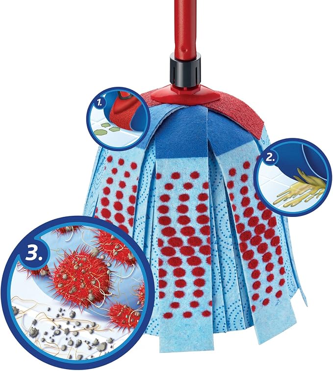 Vileda SuperMocio 3Action XL Mop & Bucket Set with Additional Refill | Includes Torsion Wringer for Faster Drying, Deep‑Cleaning 3 Power Zones Remove Stubborn Dirt, 3‑in‑1 XL Microfibre Mop Head