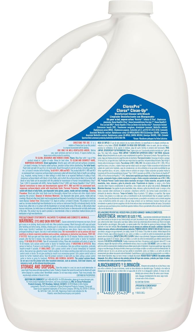 CloroxPro Clean-Up Disinfectant Cleaner Refill, 128 Ounces, Pack of 4 (Package May Vary)