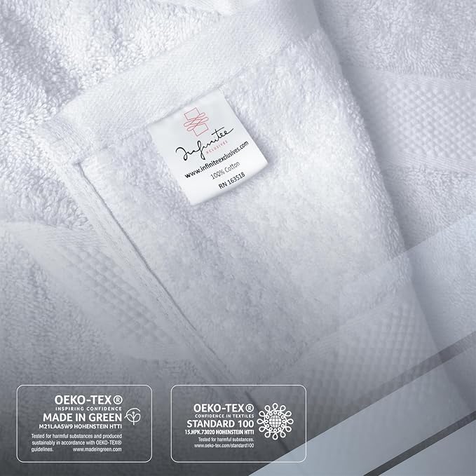 Infinitee Xclusives – Luxury Bath Sheets Towels – 1 Pack 600 GSM (35X70 Inches) – 100% Ring Spun Cotton Large Bath Towels for Bathroom (Brilliant White, Bath Sheets - Pack 1)