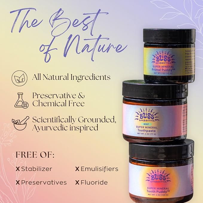 Bliss Energetics Remineralizing Tooth Puddy | Fluoride-Free with Hydroxyapatite | Remineralization | All Natural Ingredients & Preservative Free | Mineral-Rich Spot Treatment 2oz