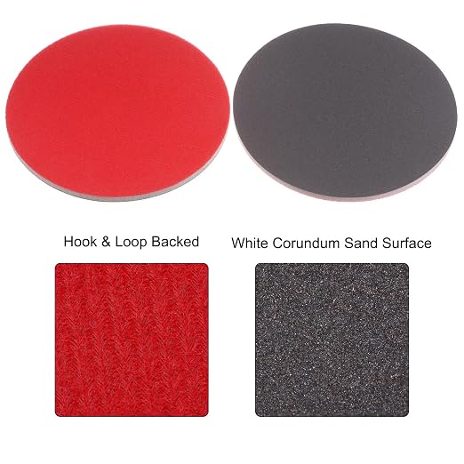 uxcell 30pcs 1200 Grit Sanding Sponge 6 Inch Hook and Loop Sponge Sanding Disc Wet/Dry for Car Wood Drywall Metal