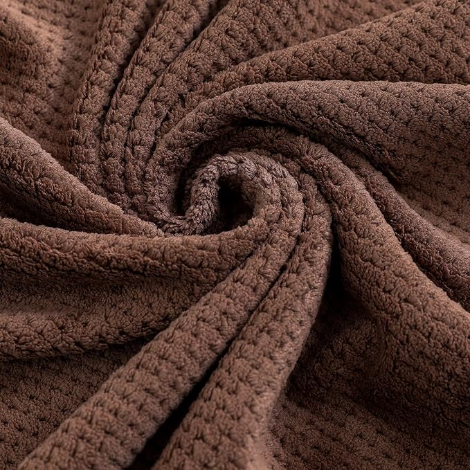 YTYC 39x78 Bath Sheets Set,Towels for Bathroom,Brown,6-Pieces | 2 Extra Large Bath Towels, 2 Hand Towels, 2 Washcloths, Super Soft,Highly absorbent,Hanging Loop,80% Polyester