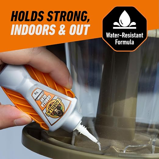 Gorilla Glue Micro Precise Clear Glue, 5 Gram (Pack of 2) - Crystal Clear, All Purpose, and Water Resistant