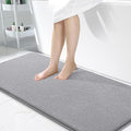 OLANLY Thick Memory Foam Large Bathroom Rug 50x30, Absorbent Bath Mat, Grey | Soft Quick Dry Bath Mat Rugs, Non-Slip, Machine Washable Mat for Bathroom Floor, Tub and Shower, Home Decor Accessories