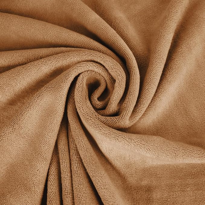 JML Microfiber Bath Towels, 30" x 60", 4 Pack, Beige | Oversized, Soft, Super Absorbent, Fast Drying for Shower, Swimming, Sauna, Pool, Beach, Sport, Fitness, Yoga