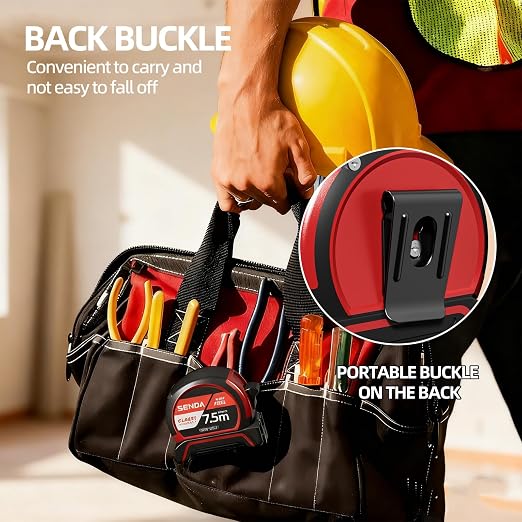 SENDA 4 Pack Tape Measure 25FT with 1/8 Fraction, Double-Hook Measuring Tape Retractable with 1 Inch Wide Blade & Belt Clip, ABS TPR Rubber Protection,Matte Nylon-Coated Blade for DIY, Construction
