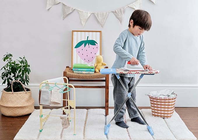 Casdon Ironing Set | Toy Ironing Board and Iron for Children Aged 3+ | Folding Clothes Airer and Hangers Included!