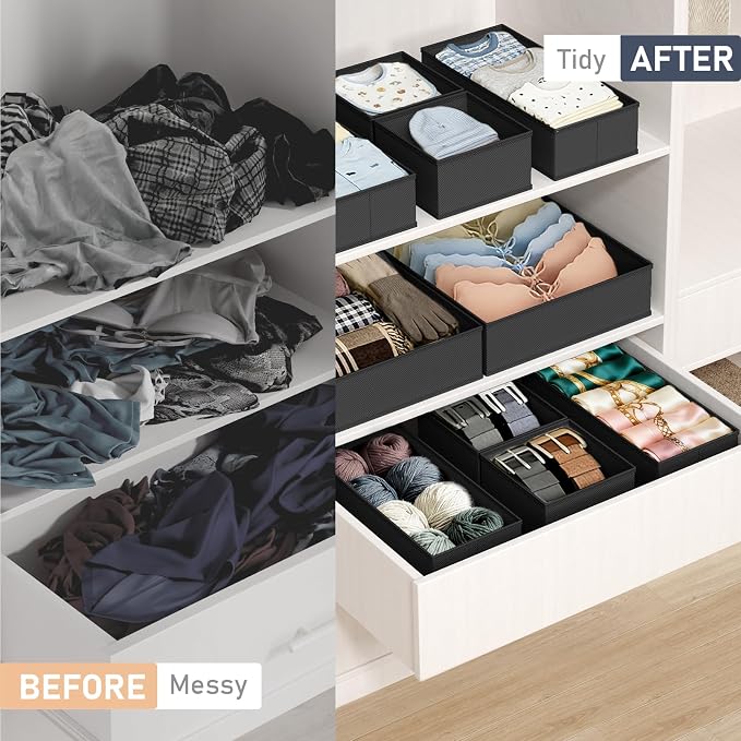 DIMJ Drawer Organizer Clothes 30 Pack - Foldable Baby Organizers and Storage Dresser Organizer for Bedroom, Closet Nursery Organization Dresser Dividers for underwear, Sock, Bra, Belt, Tie
