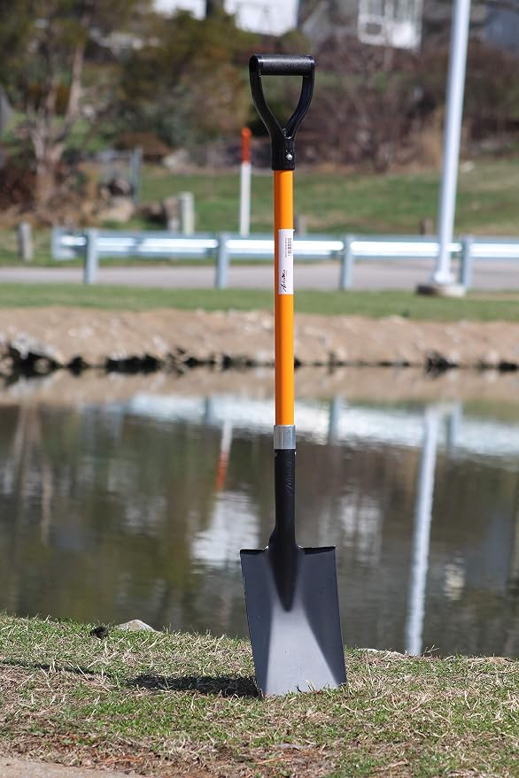 Ashman Spade Shovel (2 Pack) – 41 Inches Long D Handle Grip – The Single Shovel Weighs 2.2 Pounds and has a Durable Handle – Premium Quality Multipurpose Orange Spade Shovel with Strong Build.