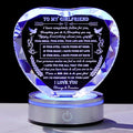 Qianwei Gifts for Girlfriend Unique - Crystal Heart Engraved Personalized Gifts for My Girlfriend on Christmas - Birthday Anniversary Wedding Valentines Day I Love My Girlfriend
