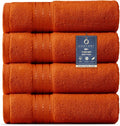 COZYART Luxury Hand Towels 4 PCS, Burnt Orange 100% Turkish Cotton | OEKO-Tex 100 Certified Zero Twist Ring Spun, Soft Absorbent Quick Dry, Plush Fluffy, Breathable Hotel Quality for Daily Use
