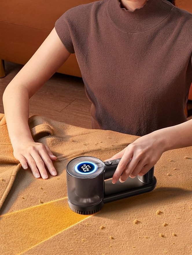 BAHREL Rechargeable Fabric Shaver, 2 in 1 Electric Lint Remover with Lint Brush, Fuzz Lint Shaver, Sweater Shaver to Remove Pilling, Fabric Defuzzer for Clothes, Furniture (Color : Black)
