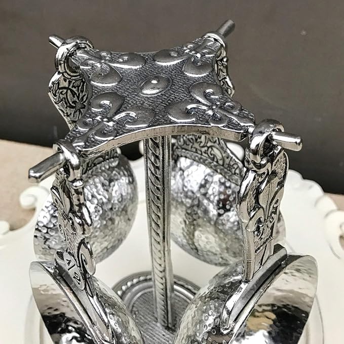Crosby & Taylor Fleur de Lys Pewter Measuring Cups with Display Post