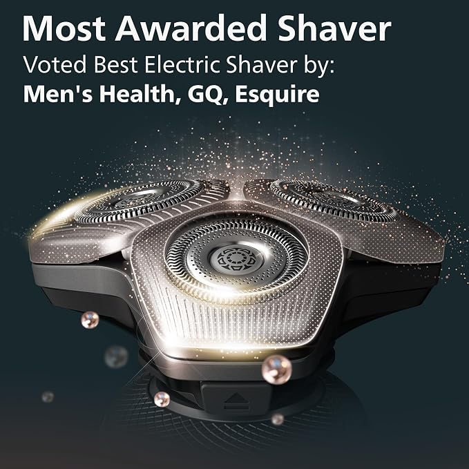 Philips Norelco S9000 Prestige Rechargeable Wet & Dry Electric Rotary Shaver with Precision Trimmer, Premium Case & Cleaning System, SP9841/84