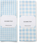 GEOMETRY Tea Towels – Spring & Summer Collection – Quick-Dry, Ultra-Absorbent, Reusable Microfiber Kitchen Towels for Drying & Cleaning - Salt and Sky - 2 Pack