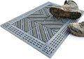 Outdoor Boot Scraper & Brush Mat, Grey, 29.5'' x 17.7'' | Easy Assembly, Waterproof, Non Slip, Mud Trapper, For Outside Entrance, Front Door, Garage, Yard
