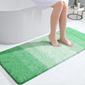 OLANLY Bathroom Runner Rugs Mat 47x20, Extra Soft Absorbent Microfiber Bath Rugs, Rubber Backing, Quick Dry, Washable Long Bath Mats for Bathroom Floor, Tub and Shower, Home Decor Accessories, Green