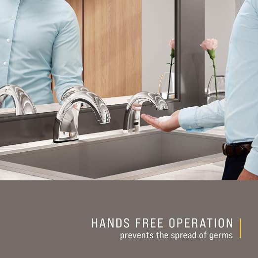 Rubbermaid Commercial Products OneShot Automatic Counter Deck Mount Touchless Foam Hand Soap Dispenser, Low Profile, for Restrooms in Restaurants/Hotels/Schools/Airports/Offices