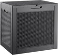 31 Gallon Outdoor Storage Box, Resin Deck Boxes Indoor and outdoor, Waterproof Storage Box Lockable Lid for Garden Tools, Package Delivery, Pool Supplies, Patio Cushions, Black