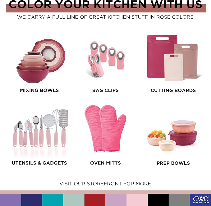 COOK WITH COLOR Glass Measuring Cups - Ideal for Cooking and Baking, Pink