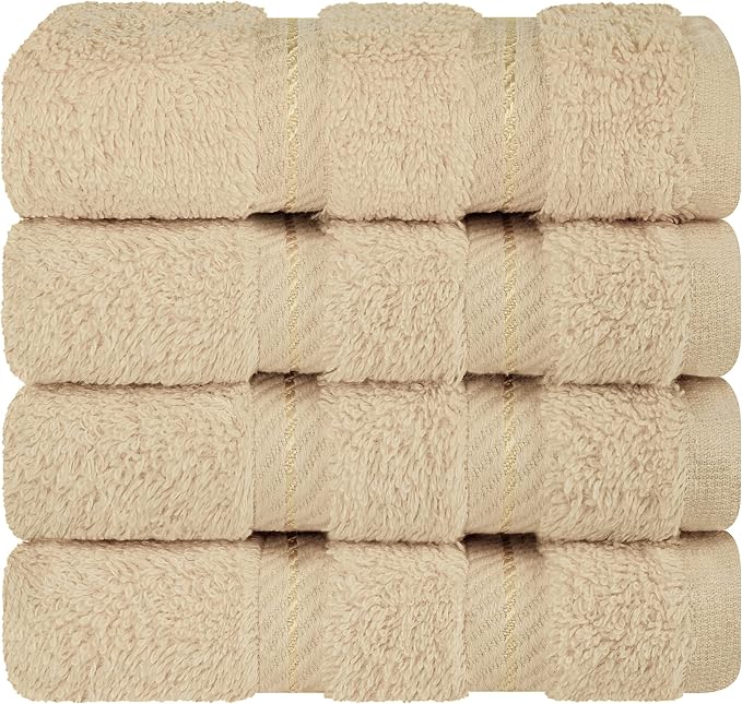 American Soft Linen 100% Cotton Luxury Turkish Towels, 4 PC Washcloth Set | Soft Absorbent Quick Dry OEKO Tex Standard 100 Certificated Durable Machine Washable Premium Hotel Quality