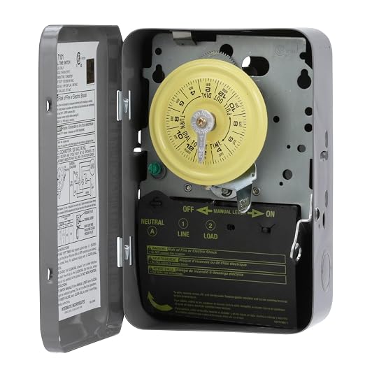 Intermatic T101 24-Hour Mechanical Timer Switch - 120V SPST, Indoor Metal Enclosure, Heavy Duty, Manual Override, 40 Amp - Ideal for Lights, Pumps, Fans, and HVAC Systems (Pack of 3)