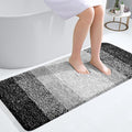 OLANLY Bathroom Runner Rugs Mat 47x20, Extra Soft Absorbent Microfiber Bath Rugs, Rubber Backing, Quick Dry, Washable Long Bath Mats for Bathroom Floor, Tub and Shower, Home Decor Accessories, Black