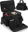 IBVIVIC DJ Cable File Bag with 6 Detachable Dividers High Capacity Gig Cable Bag for Cords,DJ Gear,Sound Instrument and Accessories, Black