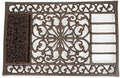 Sungmor Outdoor Cast Iron Doormat, Vintage Boot Scraper with Brushes, Rustic Brown Rectangle Shoe Scraper Mat, 22.8" Heavy Duty Decorative Shoe Cleaning Mat for Front Door, Entrance, Garden
