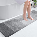 OLANLY Bathroom Runner Rugs Mat 59x17, Extra Soft Absorbent Microfiber Bath Rugs, Rubber Backing, Quick Dry, Washable Long Bath Mats for Bathroom, Tub and Shower, Home Decor Accessories, Light Grey