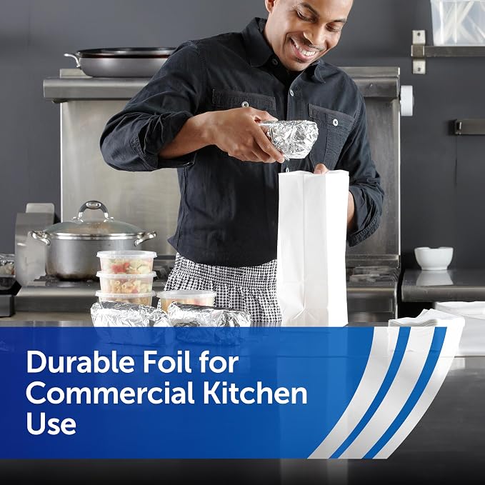 Reynolds Foodservice Pre-Cut Aluminum Foil Sheets,Great for Concessions,Catering,Cafeterias,and Restaurants,Easily Moldable Around Food,12 x 10.75 Inches,500 Ct.,(Pack of 6)