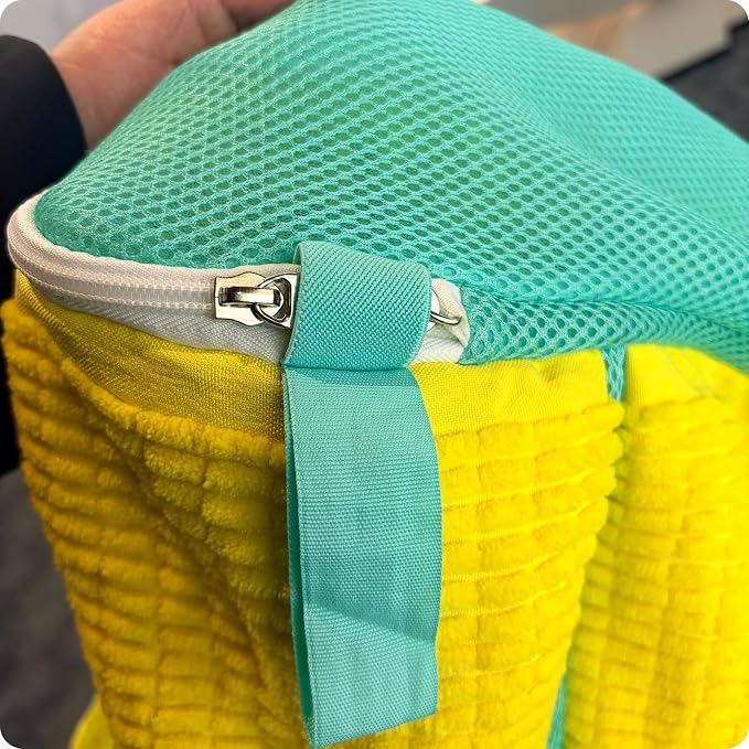2-Pack Shoe Washing Machine Bag for Sneaker Cleaning Laundry Shoe Bag | Dual Compartment, Full Protection, Clasp-Lock Zipper, Thick Chenille, Reinforced Edge & Seams