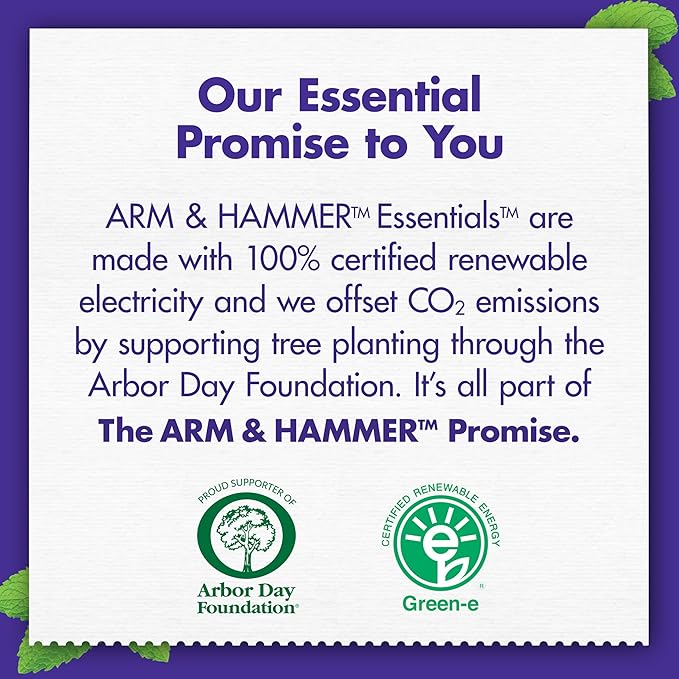 ARM & HAMMER Essentials Fluoride-Free Toothpaste, Whitening + Activated Charcoal Toothpaste, 4 Pack of 4.3oz Tubes, Clean Mint, 100% Natural Baking Soda