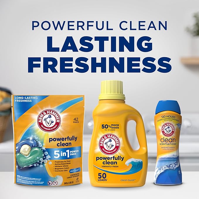 ARM & HAMMER Clean Scentsations In-Wash Scent Booster,Laundry Scent Booster Clean Meadow-scent,24 Oz,(Pack of 4)